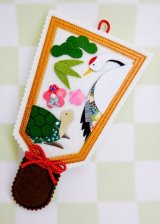 画像: 飾り羽子板　鶴亀